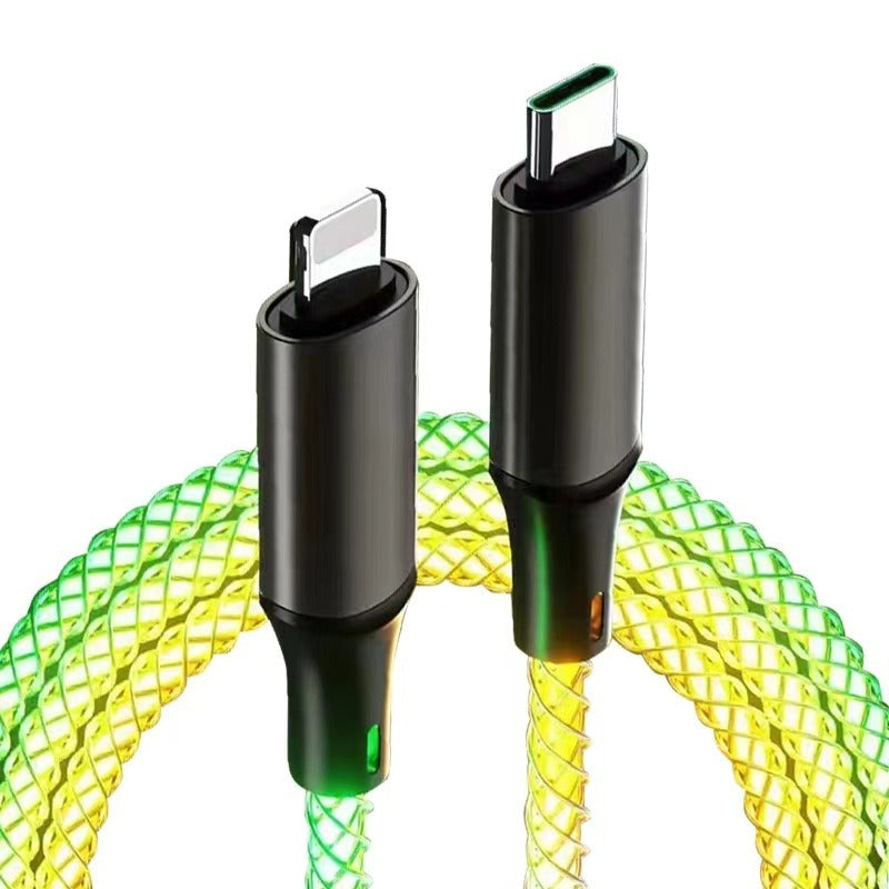 Light-Up Charging Cable: 27W Fast Charge, Breathing LED