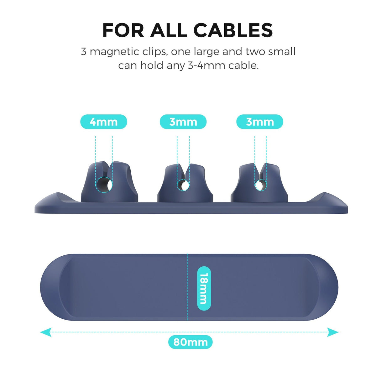 Silicone Desk Cable Organizer Clips, 10 Pack Color-Coded