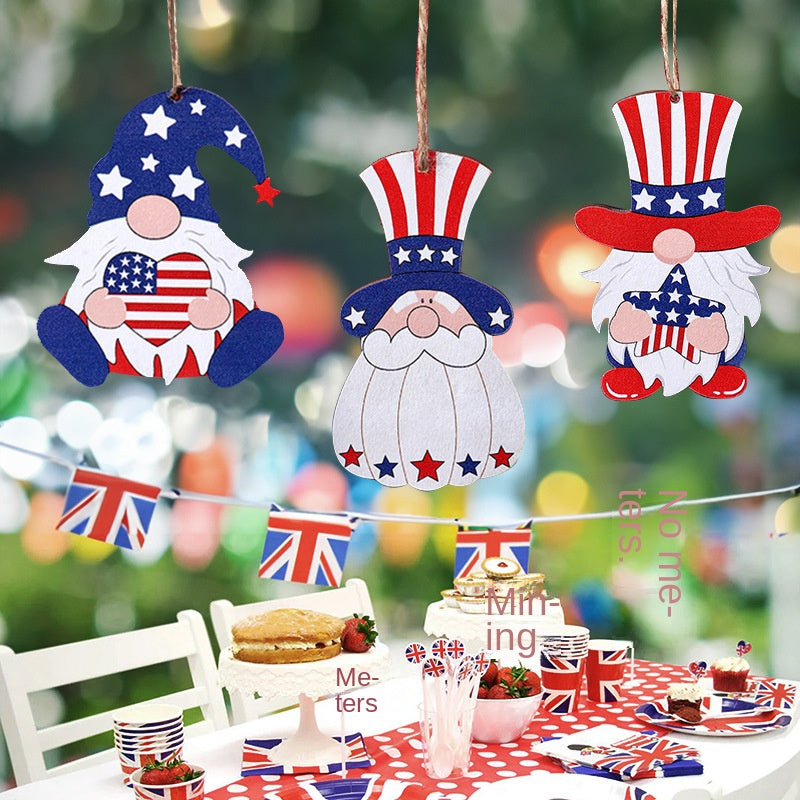 Patriotic Wooden Hanging Ornaments for Festive Decor