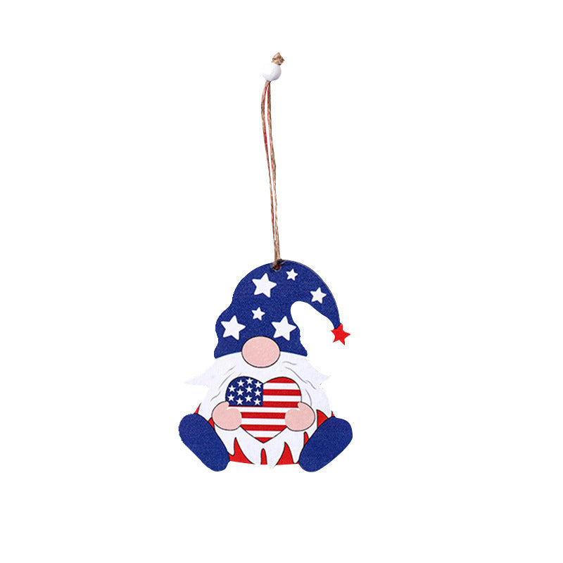 Patriotic Wooden Hanging Ornaments for Festive Decor