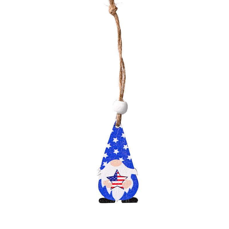 Wooden Gnome Ornaments for Patriotic Holiday Decor