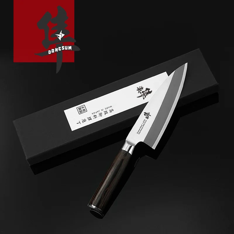 Deba Fish Head Knife with Walnut Scabbard, 1.4116 Steel