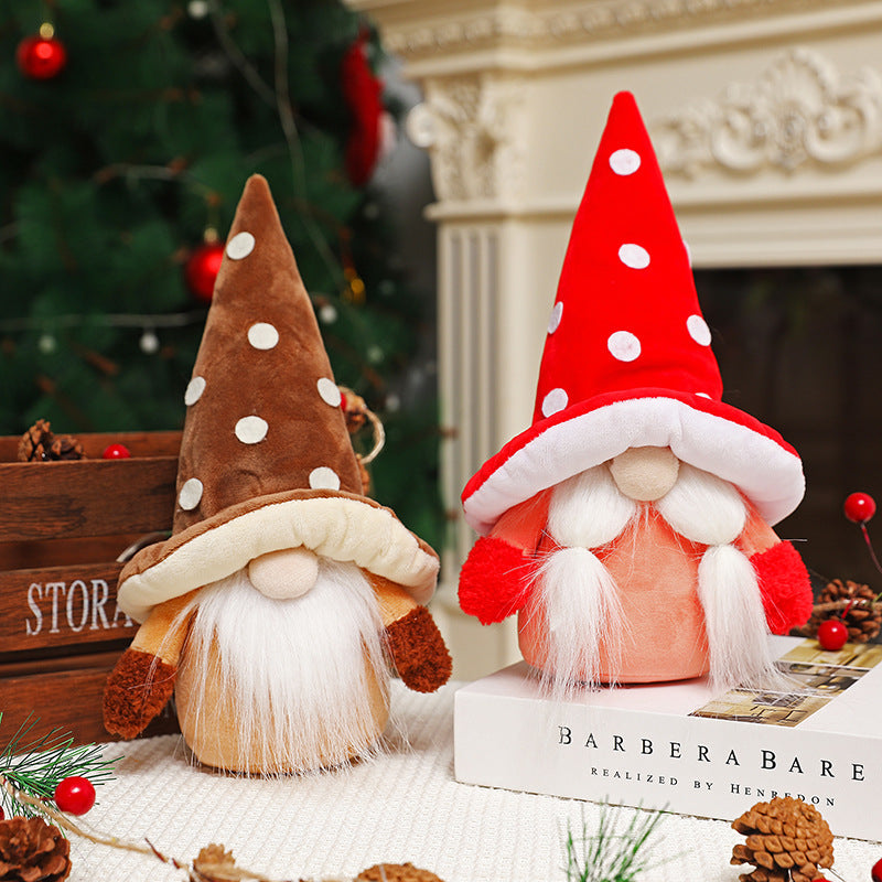 Christmas Gnome Decorations – Cozy Velvet Mantel Pair