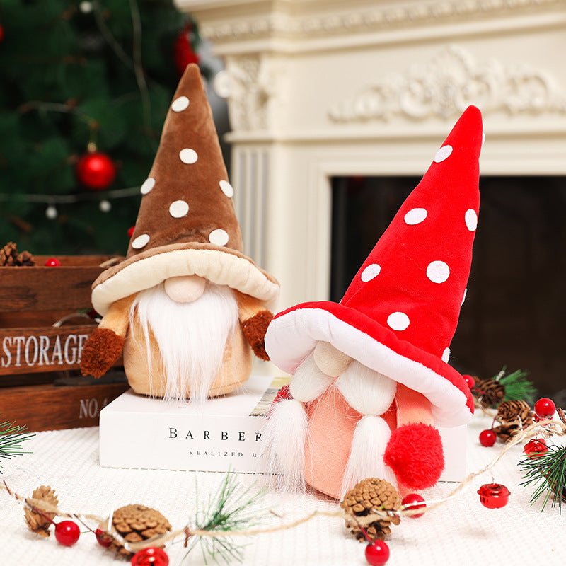 Christmas Gnome Decorations – Cozy Velvet Mantel Pair