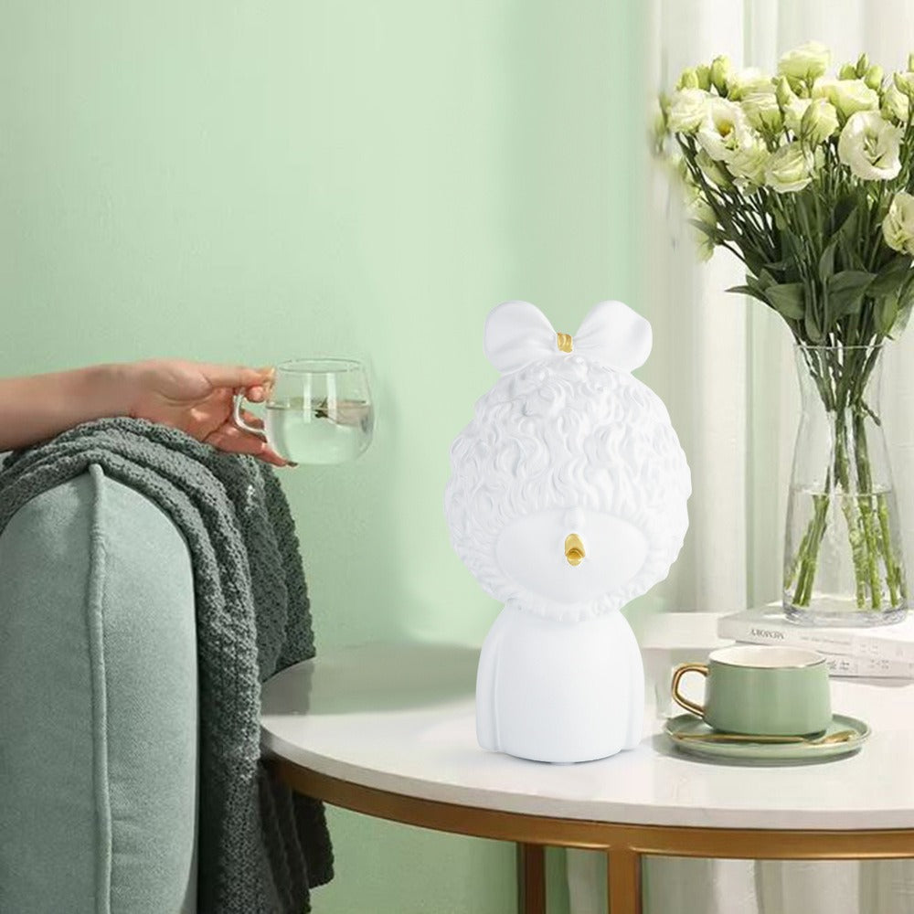 Ceramic Lamb Figurine Decor for Playful Study Spaces