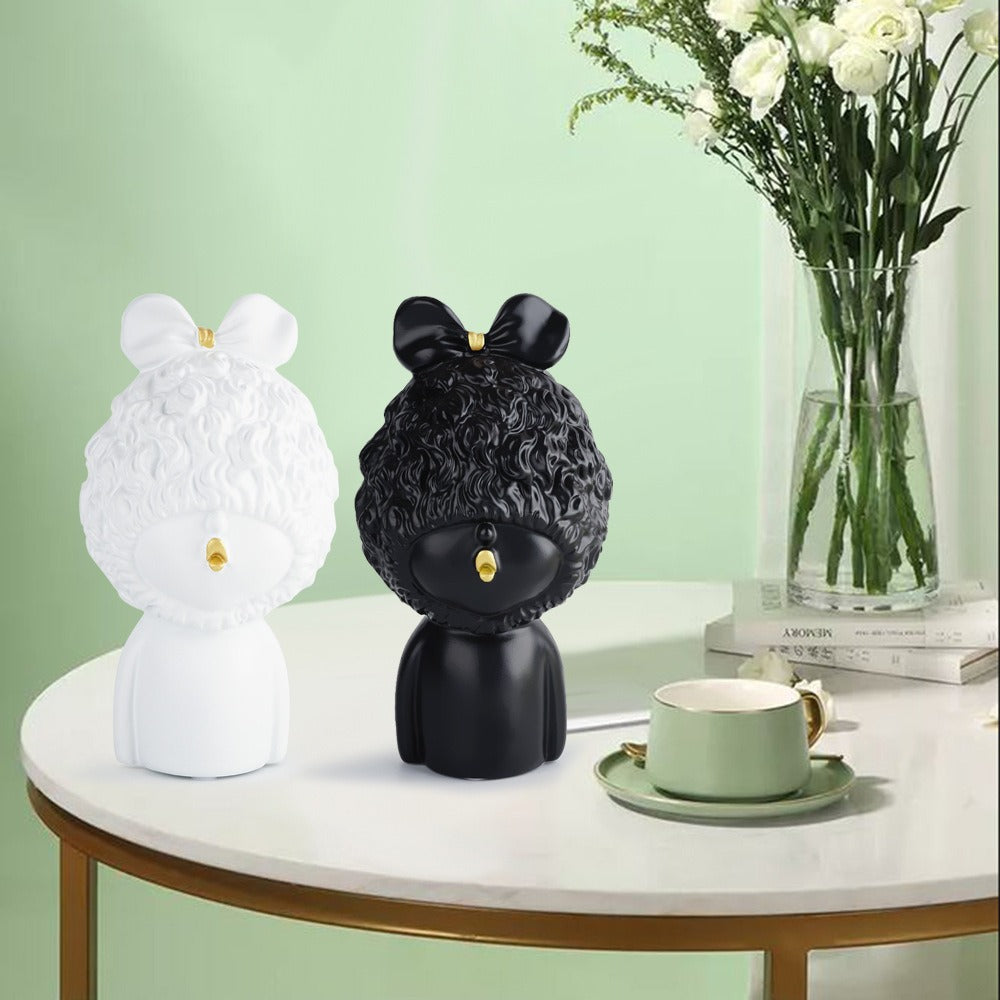 Ceramic Lamb Figurine Decor for Playful Study Spaces