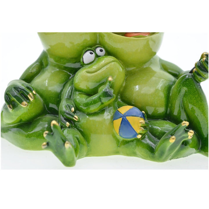 Frog Family Selfie Ornament for Playful Home Decor