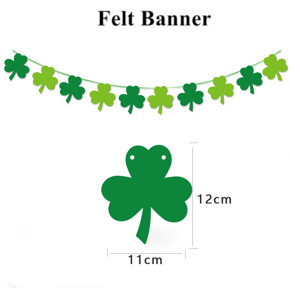 St. Patrick's Day Decoration Set With Shamrock Banner