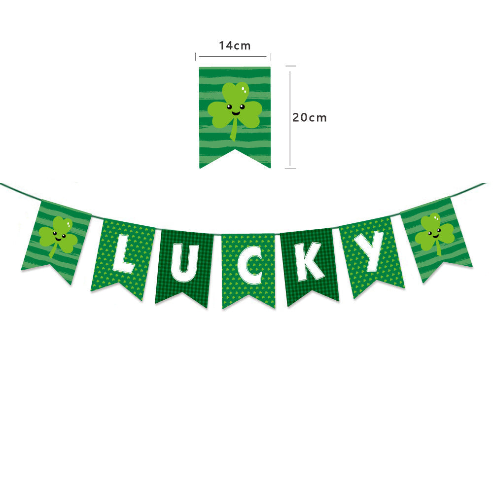 St. Patrick's Day Decoration Set With Shamrock Banner