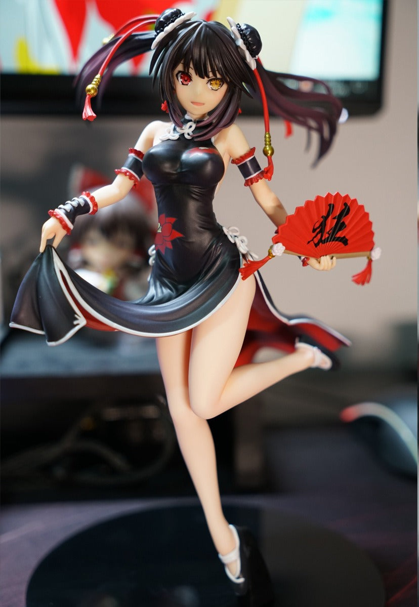 Anime Cheongsam Figure With Dramatic Fan Display Decor