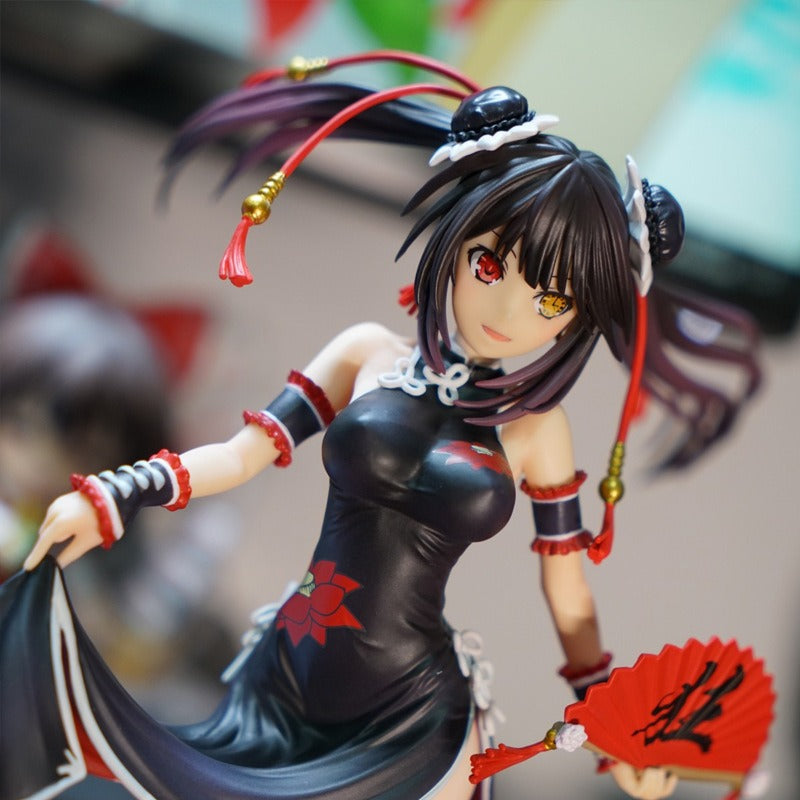Anime Cheongsam Figure With Dramatic Fan Display Decor