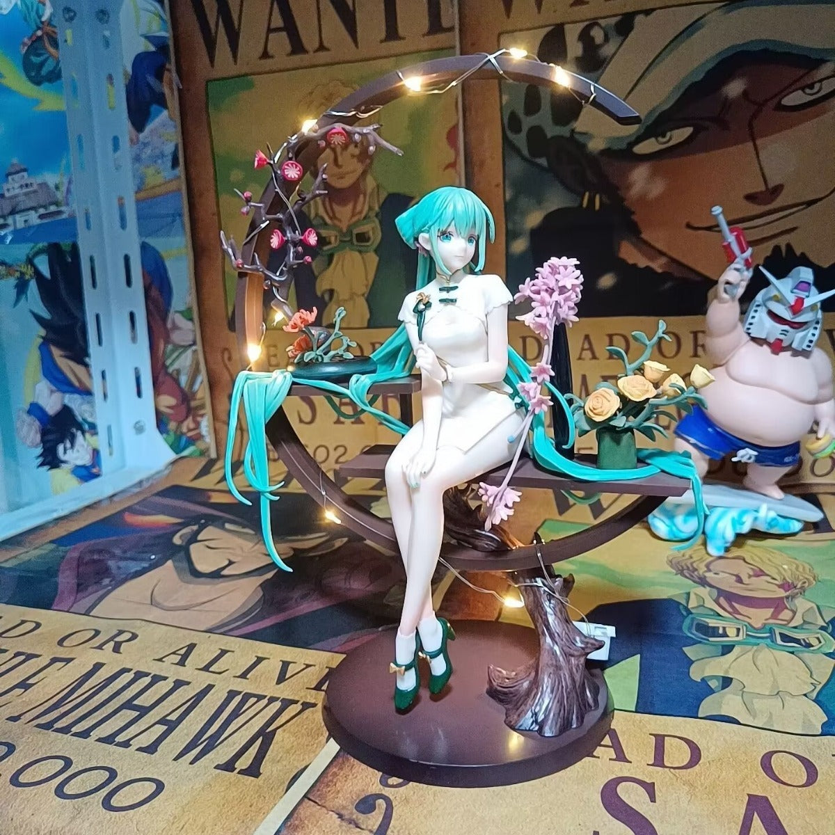 Anime Display Figure With Luminous Warm-Lit Centerpiece