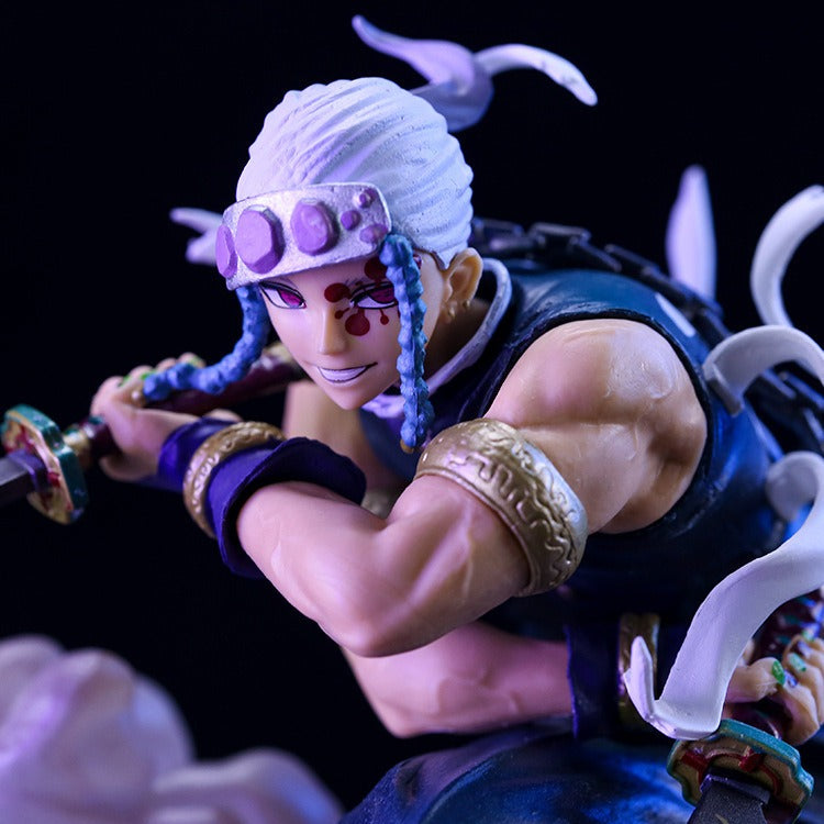Anime Battle Figure with Dual-Blade Display Effects