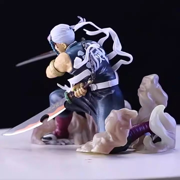 Anime Battle Figure with Dual-Blade Display Effects
