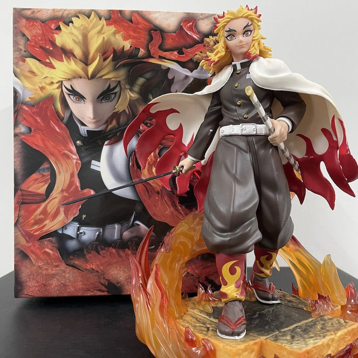 Anime Flame Statue Hand-Painted Sword Display Centerpiece