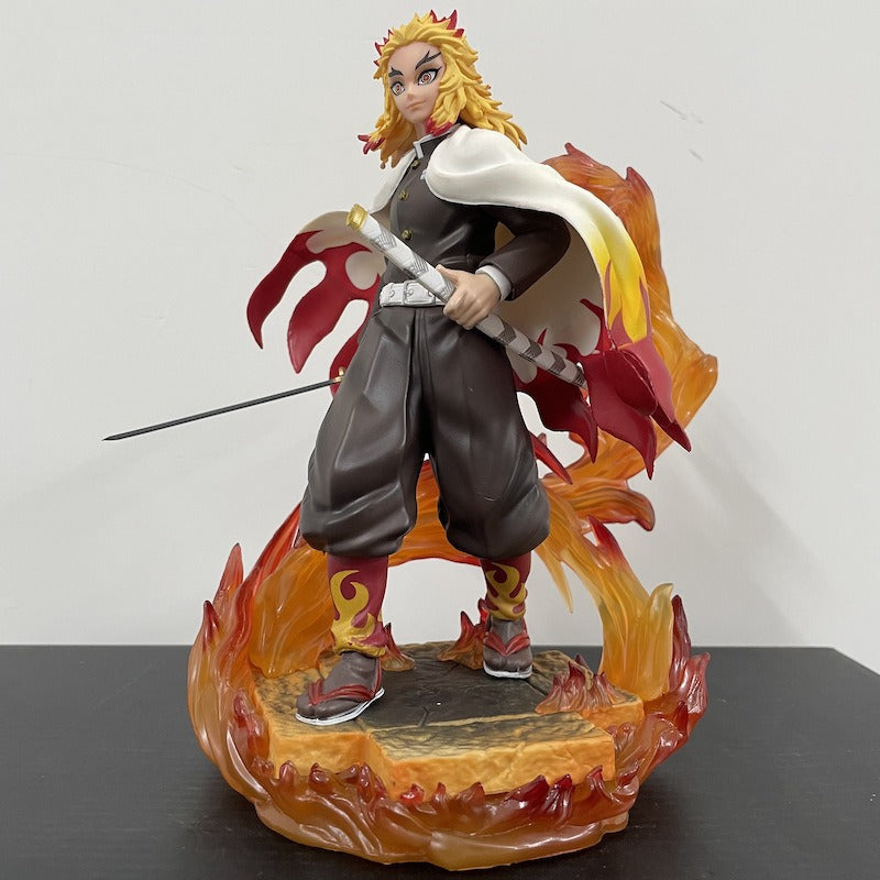 Anime Flame Statue Hand-Painted Sword Display Centerpiece