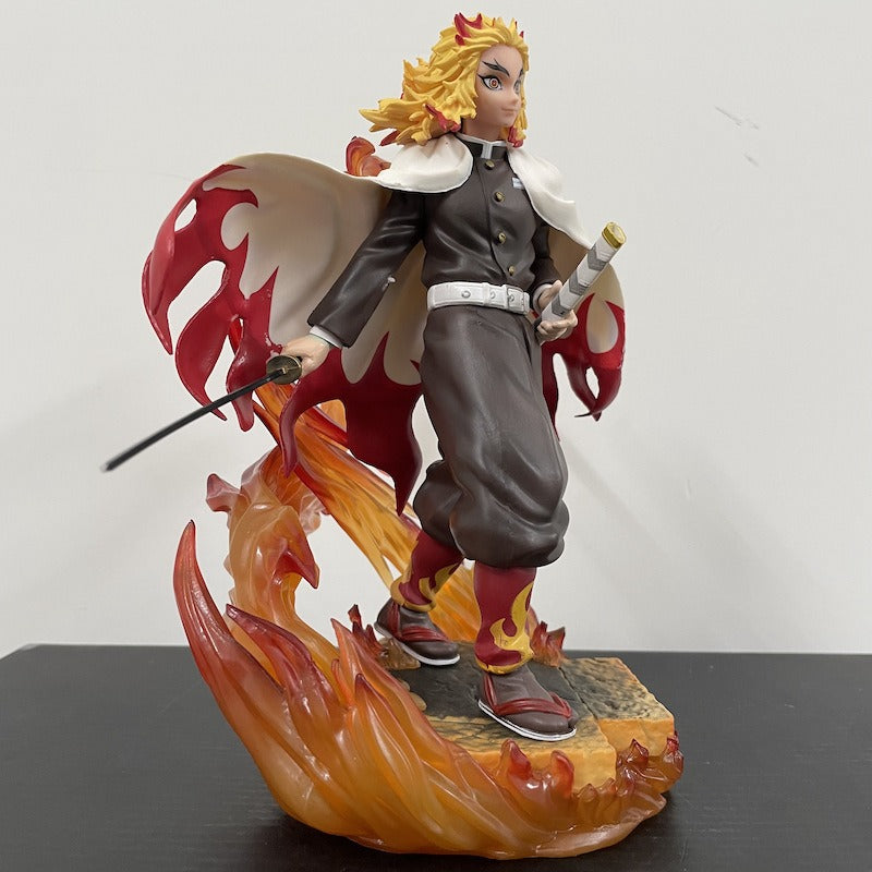Anime Flame Statue Hand-Painted Sword Display Centerpiece