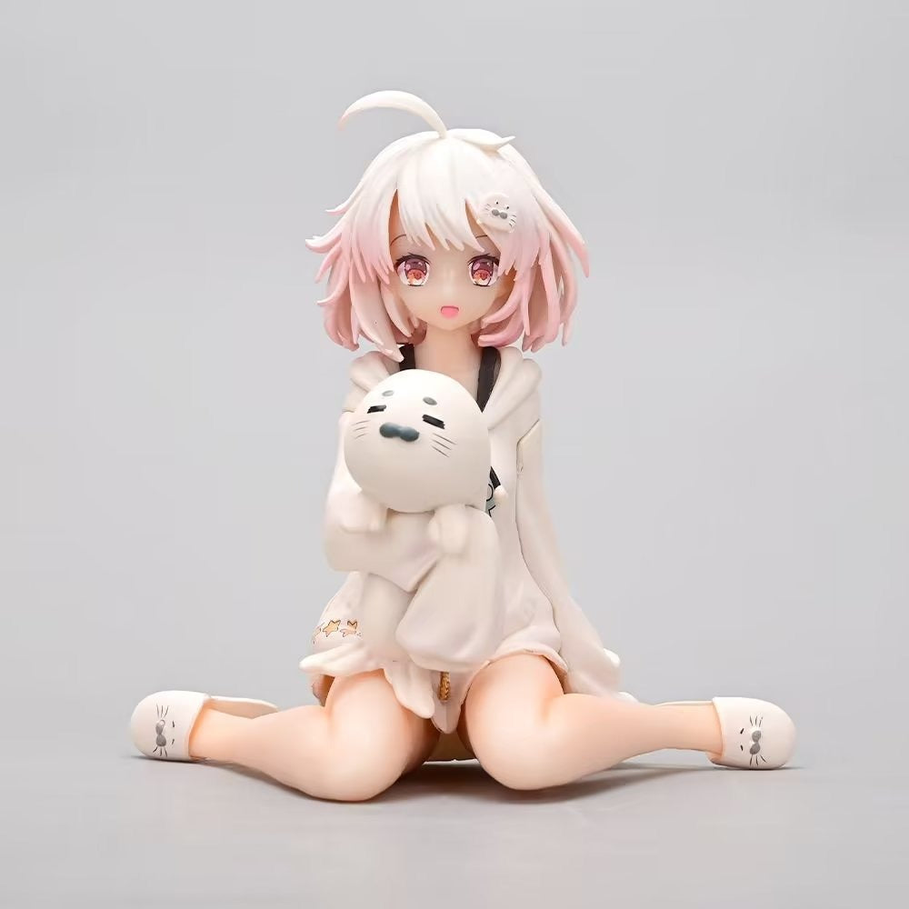 Anime Collectible Figure With Pastel Seal Companion