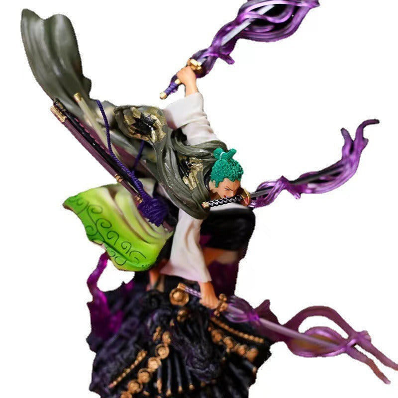 Roronoa Zoro Collectible Statue With Purple Effects