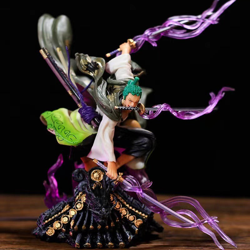 Roronoa Zoro Collectible Statue With Purple Effects