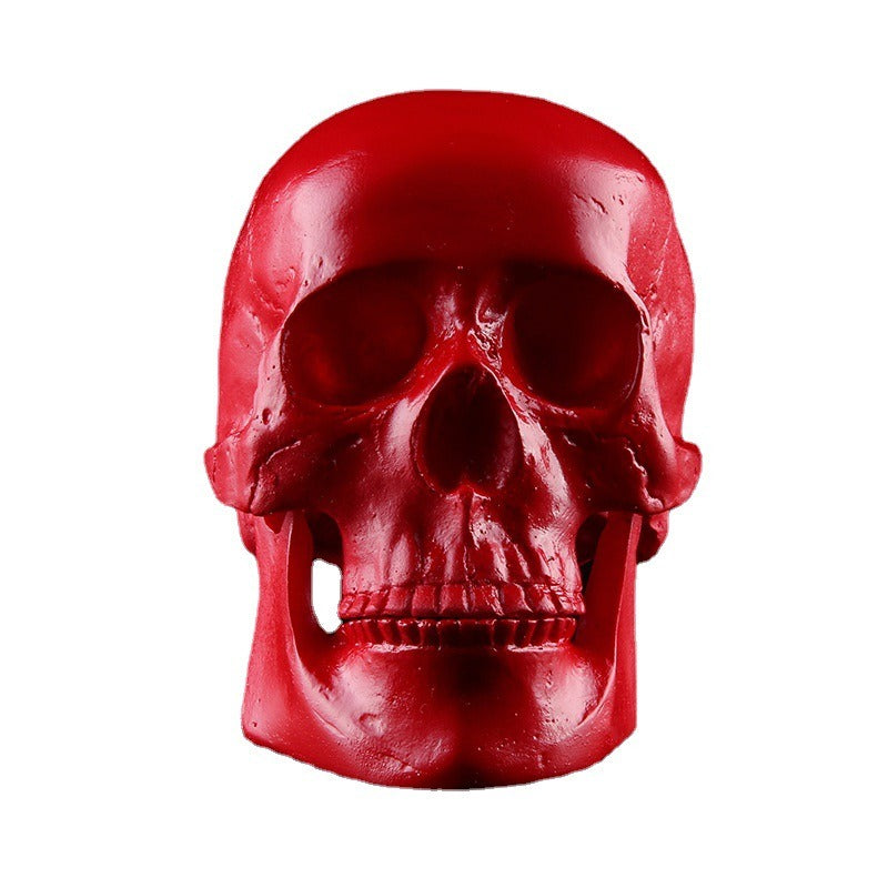 Deep Red Anatomical Skull Ornament for Gothic Décor