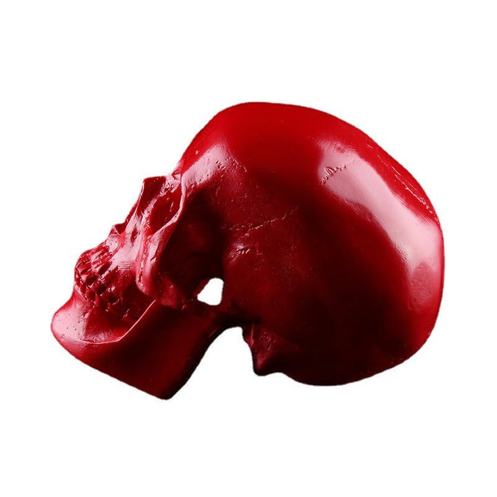 Deep Red Anatomical Skull Ornament for Gothic Décor