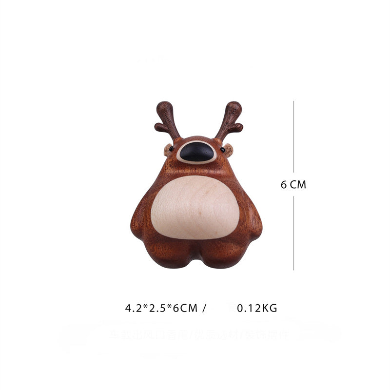 Wooden Deer Car Vent Decor for Cozy Dashboard Style