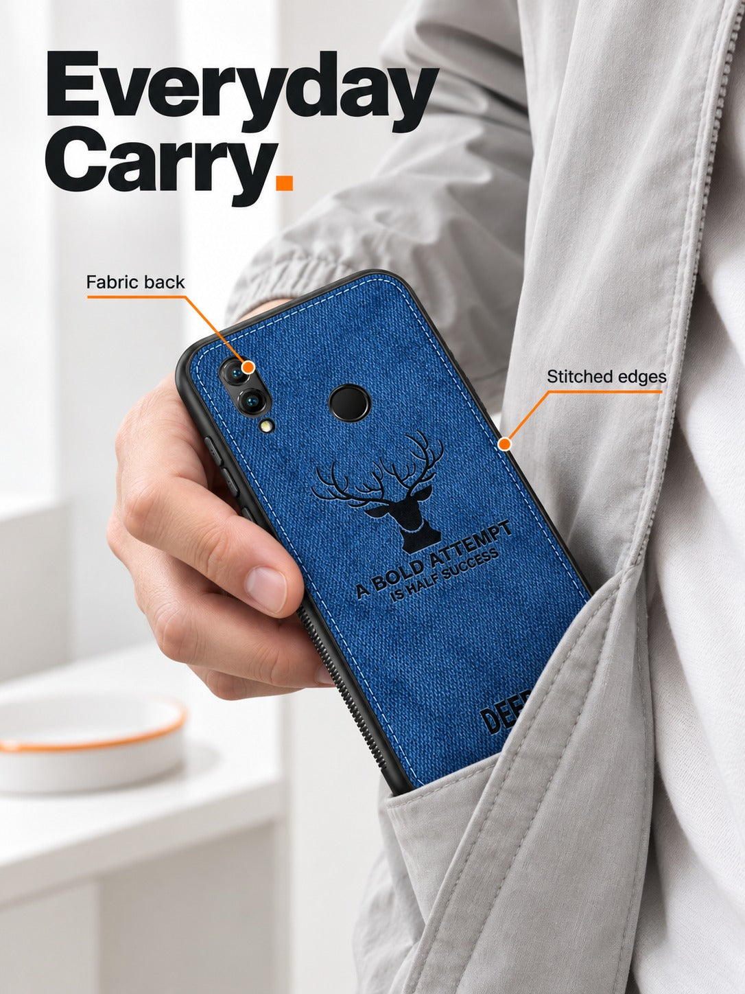 Fabric Stag Phone Case for Huawei Honor Soft Silicone