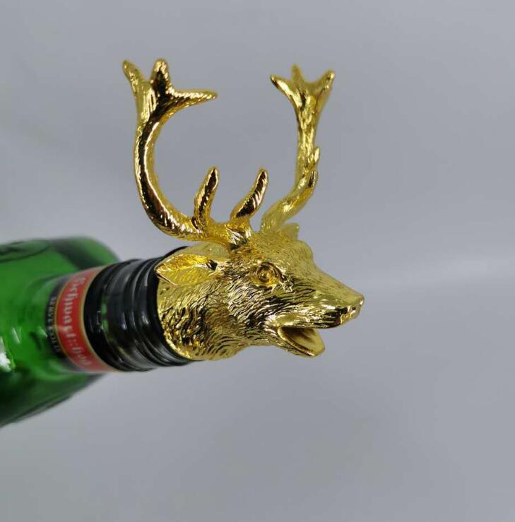 Deer Head Wine Stopper Pourer: Drip-Free Bar Decor Gift