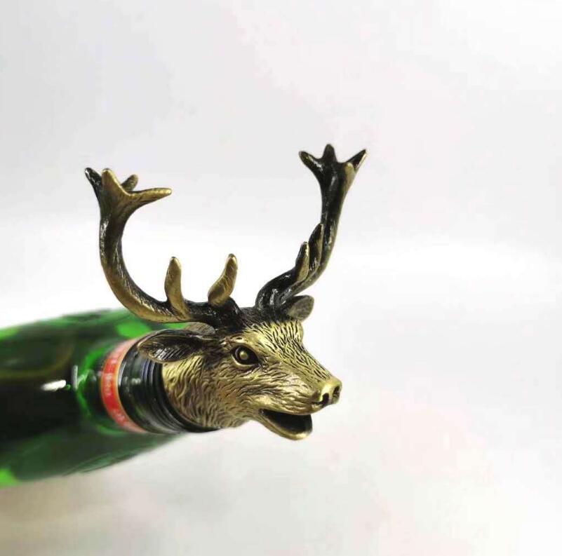 Deer Head Wine Stopper Pourer: Drip-Free Bar Decor Gift