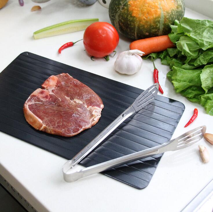 Metal Defrost Tray for Frozen Meat and Fish, No Power