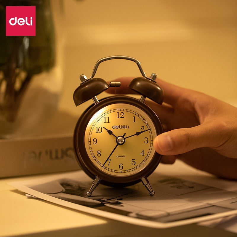 Vintage Alarm Clock With Luminous Hands & Twin Bells