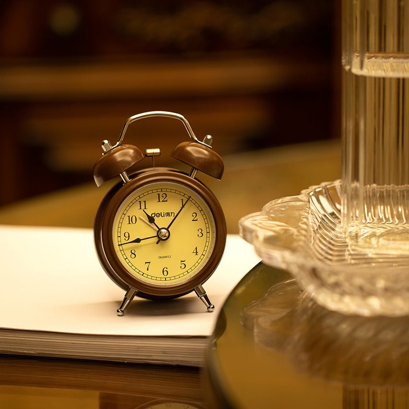 Vintage Alarm Clock With Luminous Hands & Twin Bells