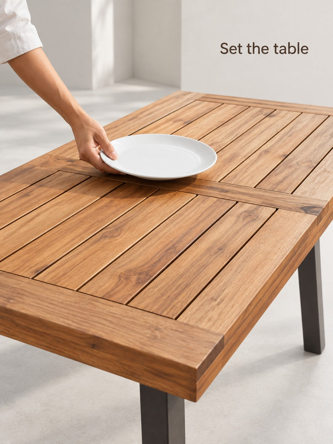 Acacia Wood Dining Table for Indoor and Outdoor Use
