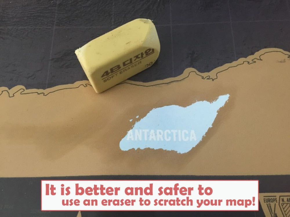 Scratch-Off World Map for Travel Memories and Decor