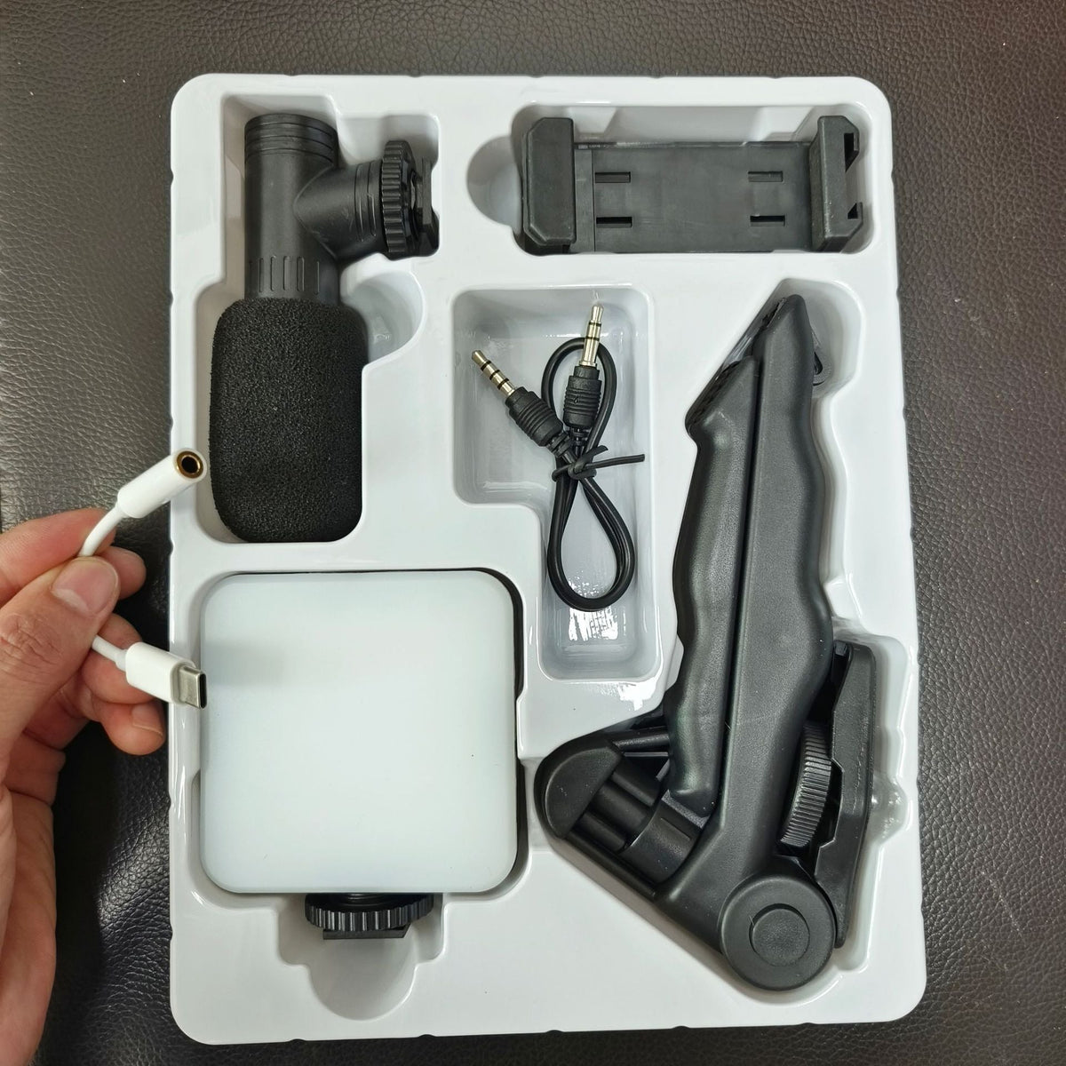 Phone Video Kit with Mic, LED Fill Light and Tripod Grip
