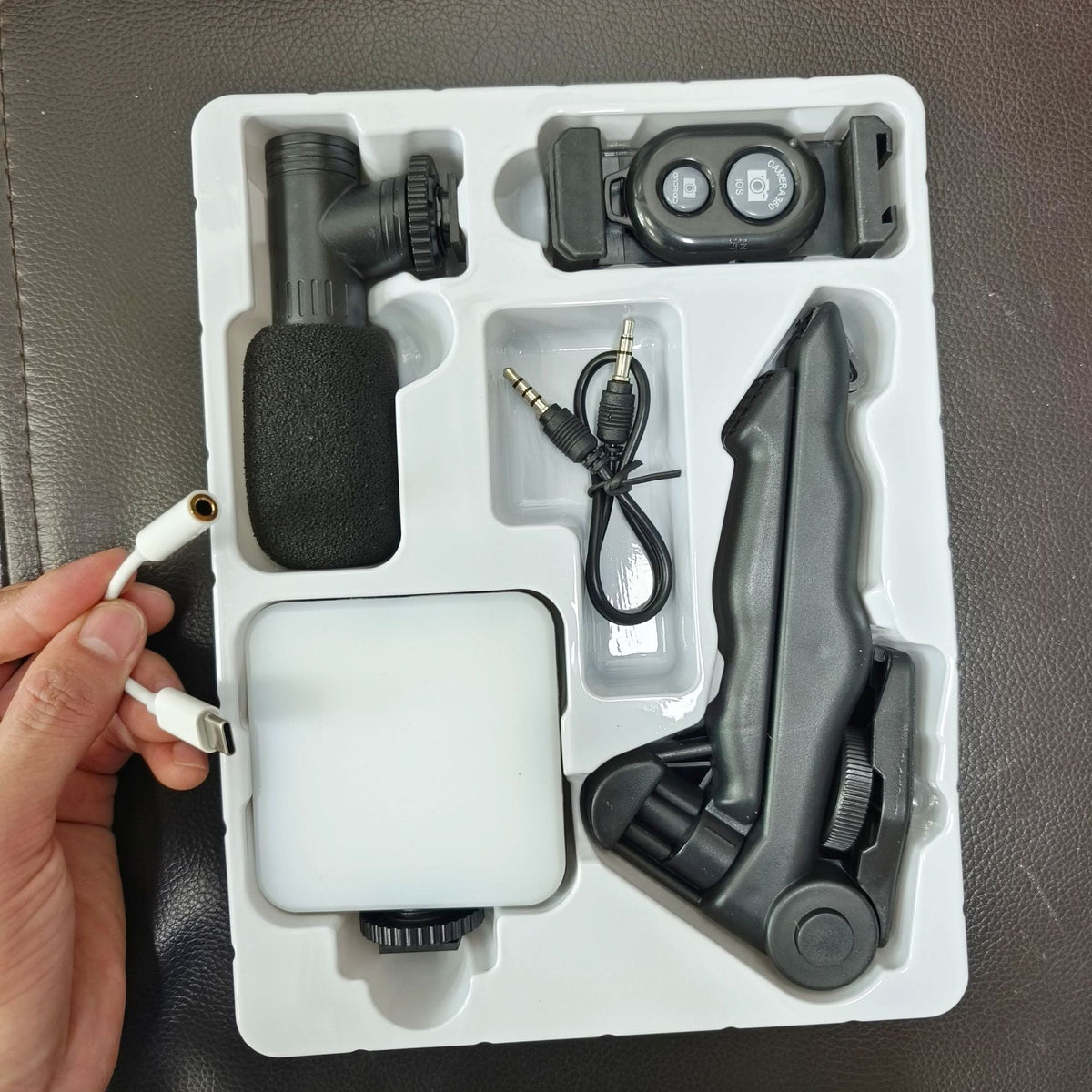 Phone Video Kit with Mic, LED Fill Light and Tripod Grip