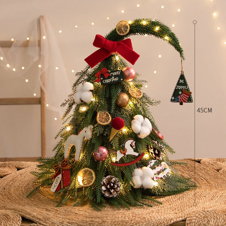 Desktop Christmas Tree Decor With Warm LED Lights