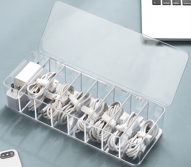 Desktop Cable Organizer Box for Tidy, Dust-Free Storage