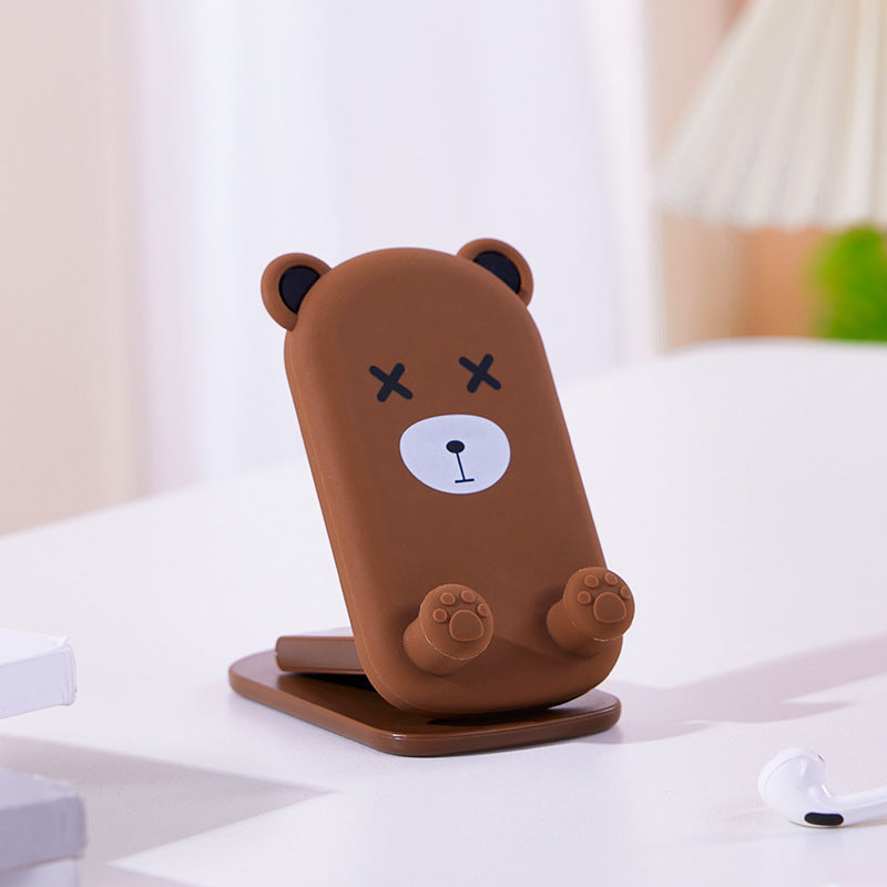 Cute Foldable Bear Phone Stand with Adjustable Angle