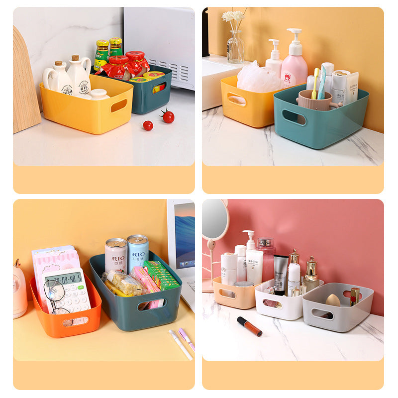 Desktop Storage Bin with Handles for Desk and Vanity