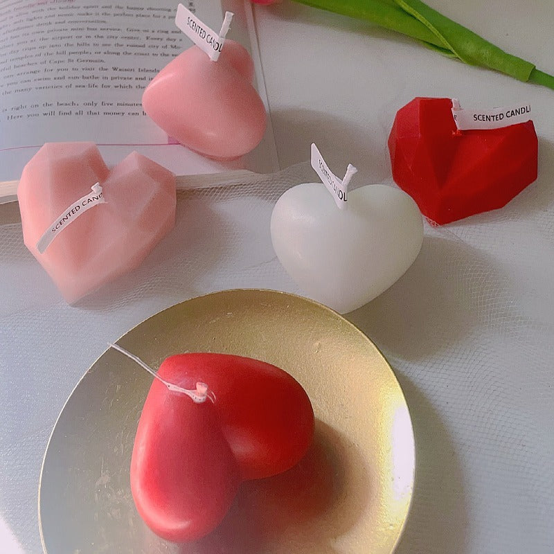 Faceted Heart Scented Candle for Romantic Home Décor