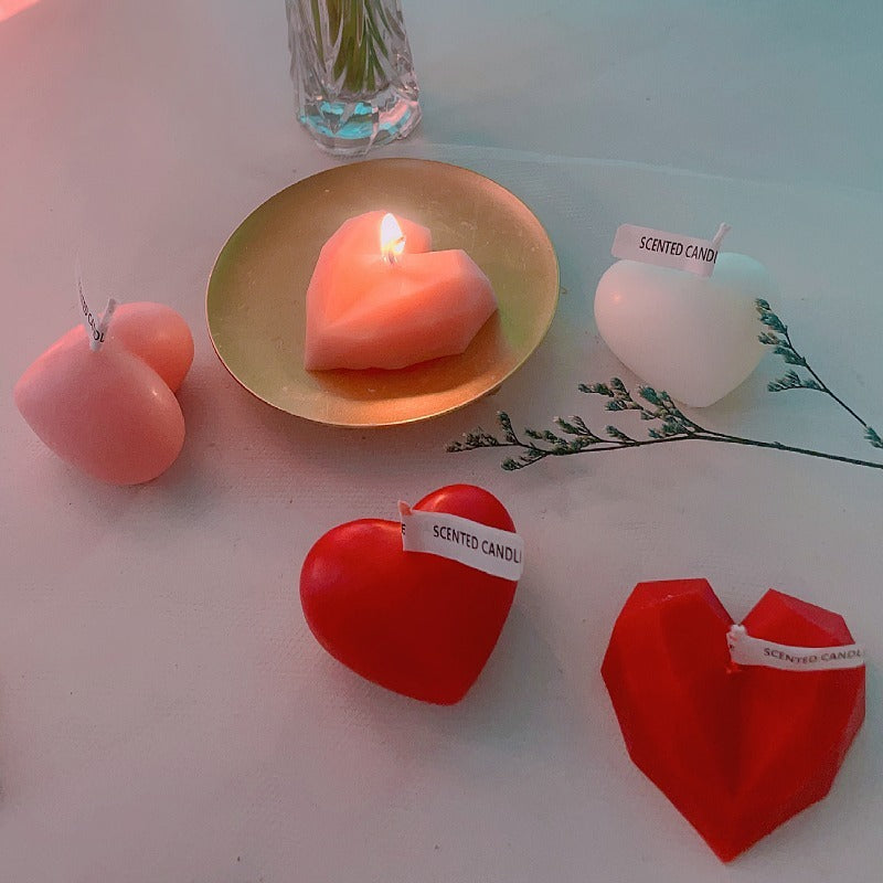 Faceted Heart Scented Candle for Romantic Home Décor