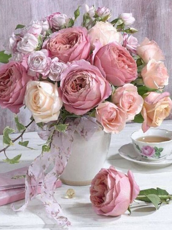 Floral Diamond Painting Kit for Sparkling Wall Art
