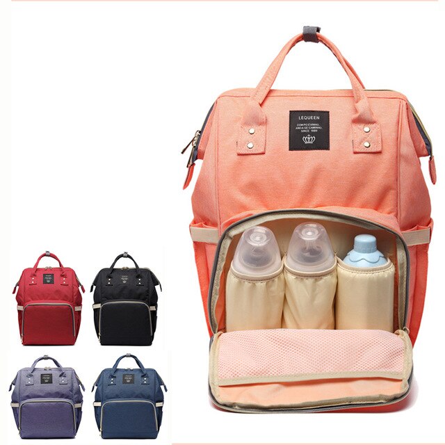 Large-Capacity Diaper Bag Backpack With Bottle Storage