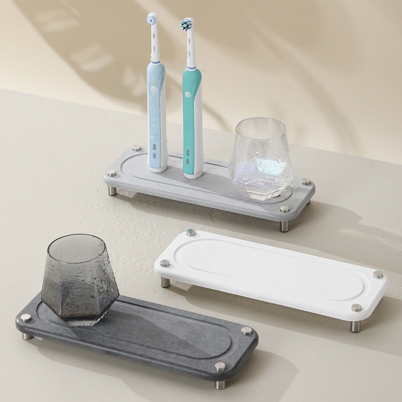 Wave-Textured Vanity Tray for Cosmetics and Jewelry