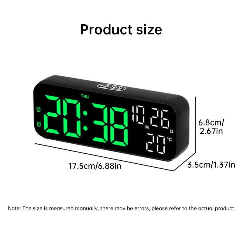 Digital Alarm Clock With Temperature & Date Display