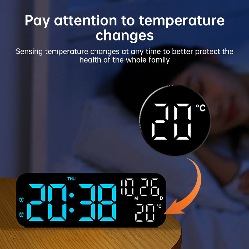 Digital Alarm Clock With Temperature & Date Display