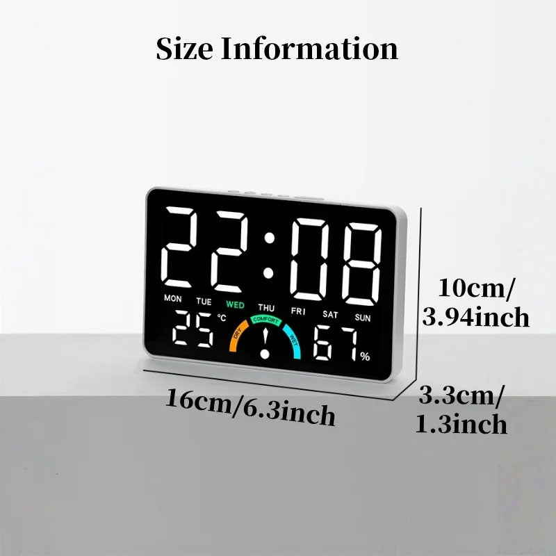 Digital Alarm Clock with Temperature & Humidity Display