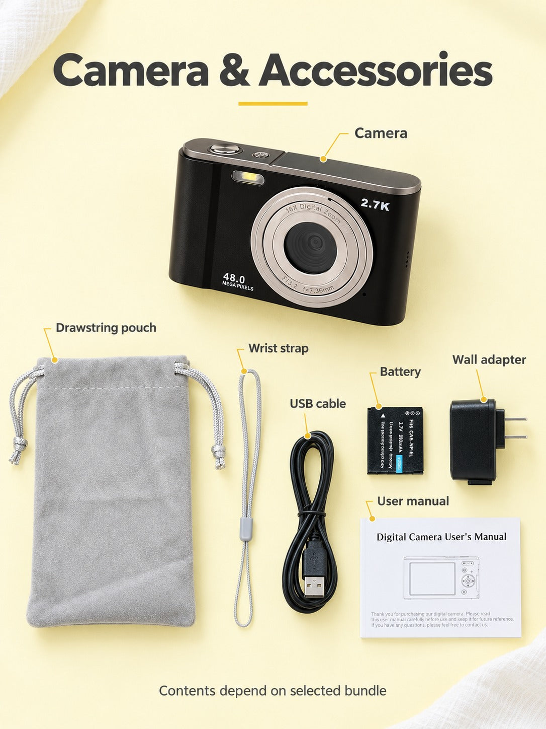 Digital Camera for Kids 48MP With 2.8 Inch LCD Screen